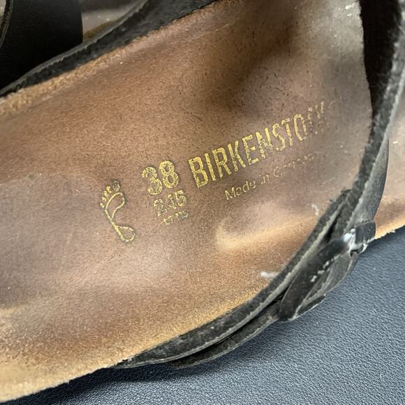 Birkenstock Gizeh Women's Sz US 7 EU 38 Black Thong Leather Sandals shoes - Picture 4 of 10